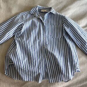 Sezane Max Blue Stripe Blouse 32 XS/S
